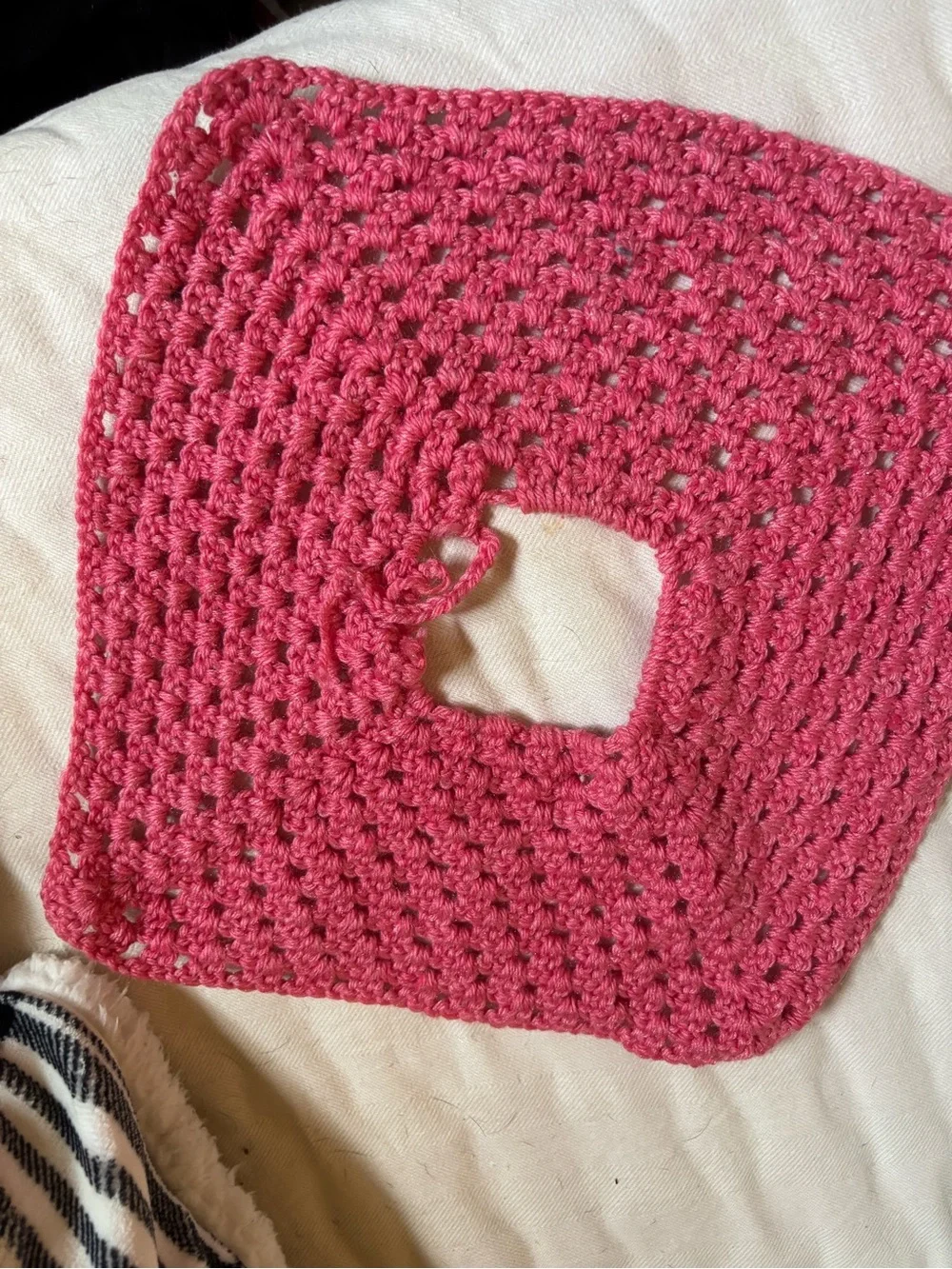 Pink Crochet Ruffle Doll Dress and Poncho